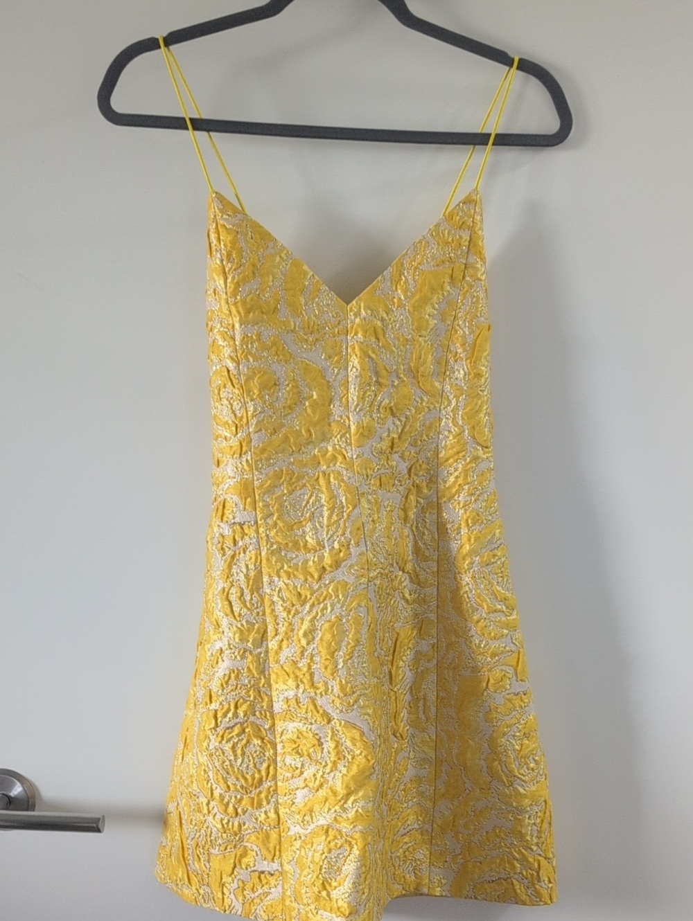 Alice + Olivia Yellow Floral Jacquard Mini Dress